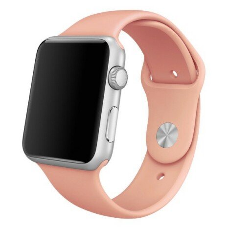 Curea iUni compatibila cu Apple Watch 1/2/3/4/5/6/7, 42mm, Silicon, Vintage Rose